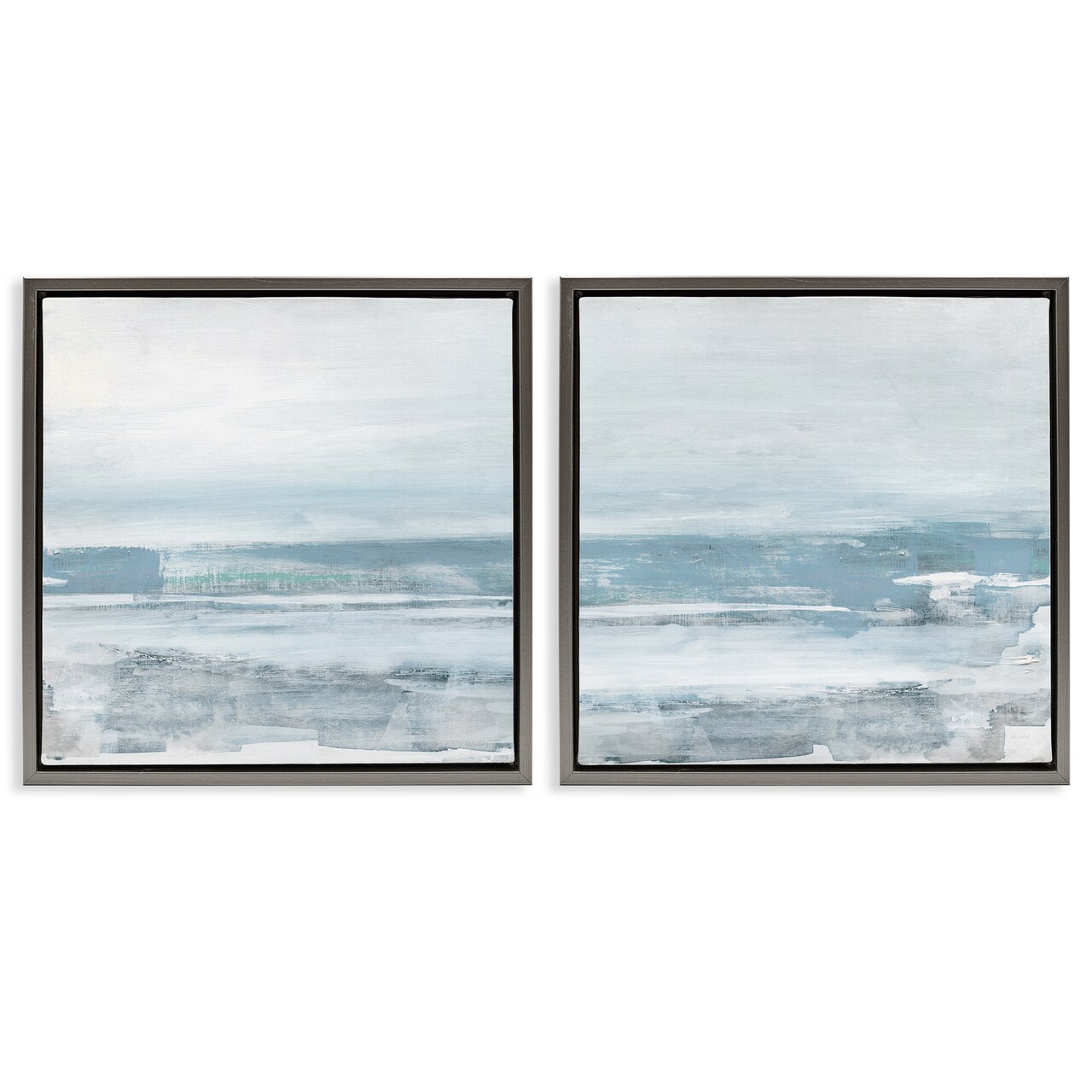 Stupell Industries Abstract Ocean Beach 2 pc Framed Floater Canvas Wall Art Set Design by Sally Swatland